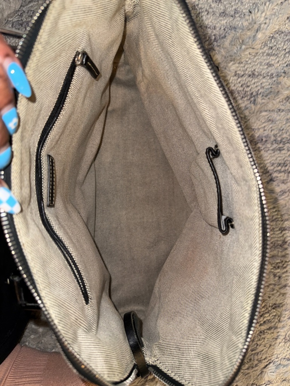 Dooney & Bourke Black and Gray Logo Dome Satchel - Picture 3 of 5